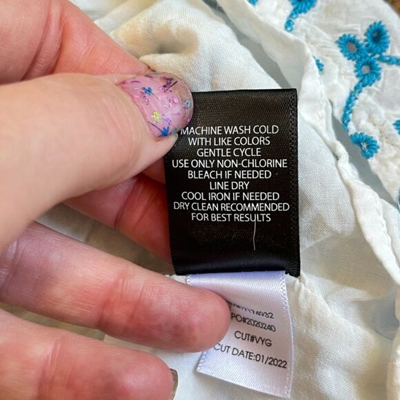 Torrid Babydoll Tiered Floral Eyelet Top White Blue Size 1X Halter Plus Size - Picture 5 of 10